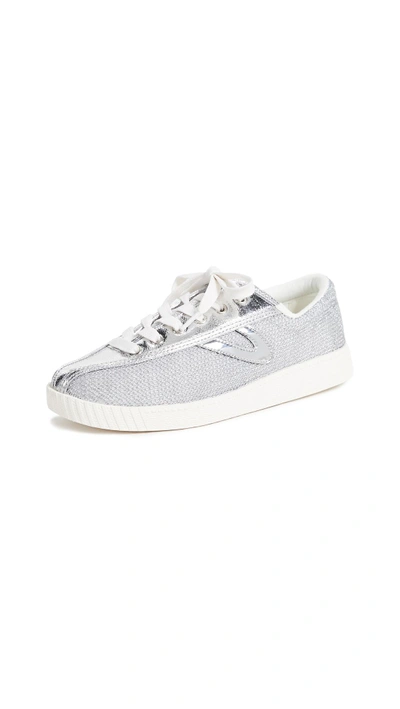 Shop Tretorn Nylite Plus Lace Up Sneakers In Silver