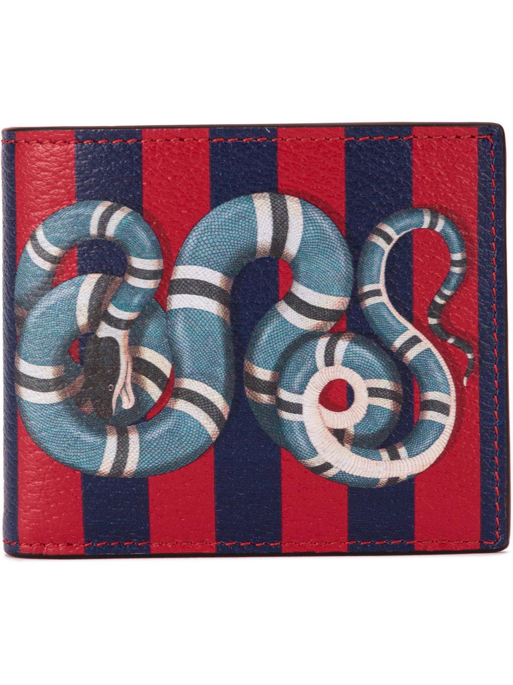 kingsnake print leather wallet