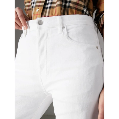 Shop Burberry Straight Fit Power-stretch Denim Jeans In White