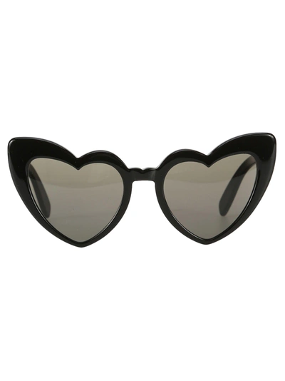 Saint Laurent Heart Frame Acetate Sunglasses In Black