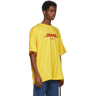 Vetements Dhl Edition Layered Cotton Crewneck T-shirt In Yellow | ModeSens