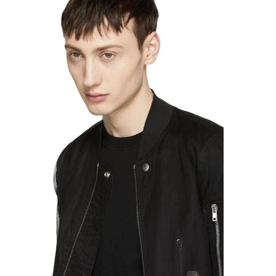 Rick Owens Black Flight Bomber Jacket In 09 Black | ModeSens 