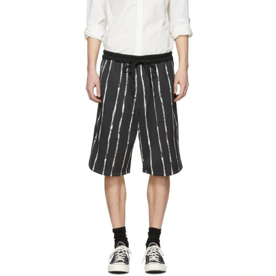 Shop 3.1 Phillip Lim / フィリップ リム 3.1 Phillip Lim Black Painted Stripe Shorts In Blkwt Bh002