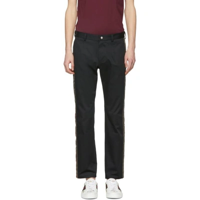Shop Dolce & Gabbana Black Side Snap Trousers