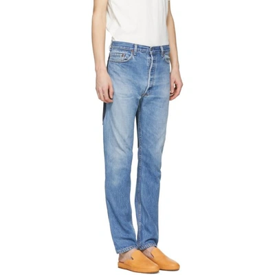 Shop B Sides Indigo Reverse Patchwork Jeans In Med.indigo