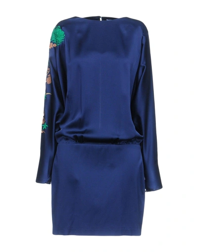 Shop Blumarine Short Dress In Dark Blue