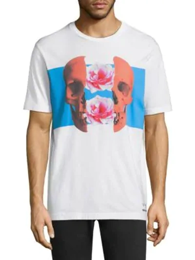 Shop Diesel Skull T-shirt In White