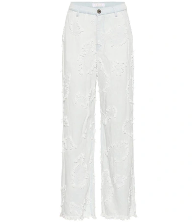 Shop Chloé Embroidered Jeans In Blue