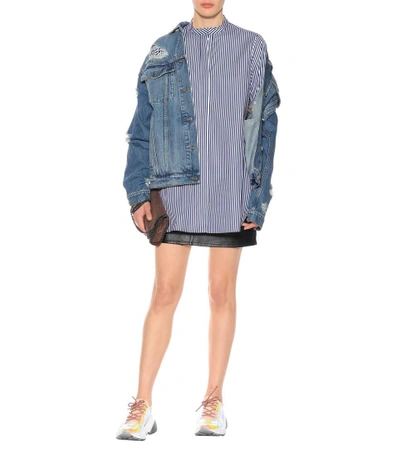 Shop Stella Mccartney Distressed Denim Jacket In Blue