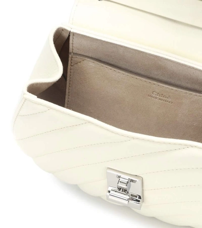 Shop Chloé Drew Mini Bijou Leather Shoulder Bag In White