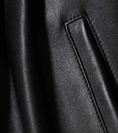 Shop Saint Laurent Leather Shorts In Black