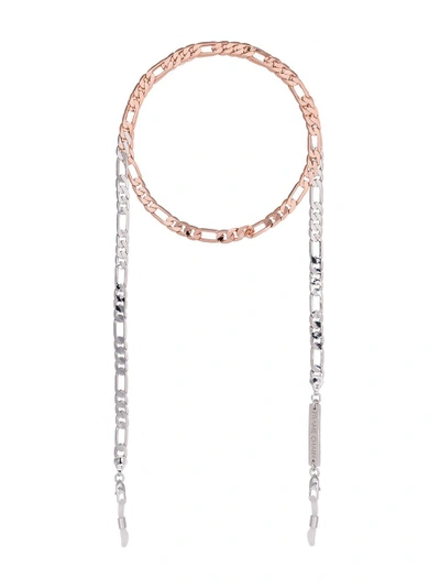 Shop Frame Chain White And Rose Gold Flip It Glasses Chain