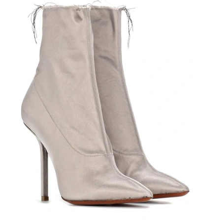 Shop Vetements Satin Ankle Boots In Beige