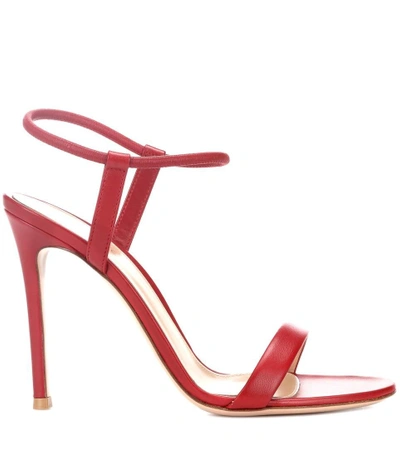 Shop Gianvito Rossi Jamie Leather Sandals In Red