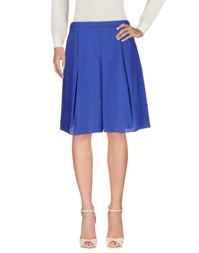Shop Emporio Armani Knee Length Skirts In Blue