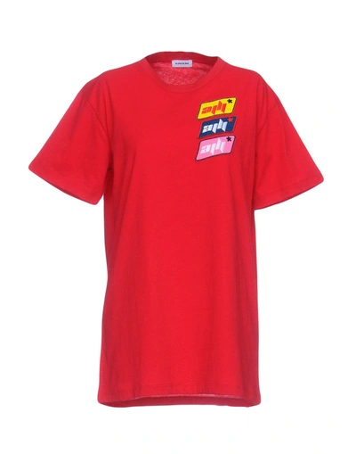 Shop Au Jour Le Jour T-shirts In Red