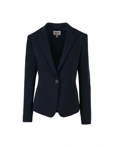 Shop Armani Collezioni Sartorial Jacket In Dark Blue