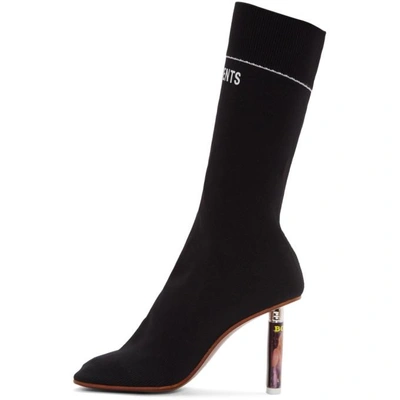 VETEMENTS BLACK LIGHTER HEEL SOCK BOOTS