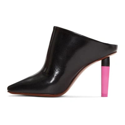 Shop Vetements Black And Pink Highlighter Mules In Black Pink