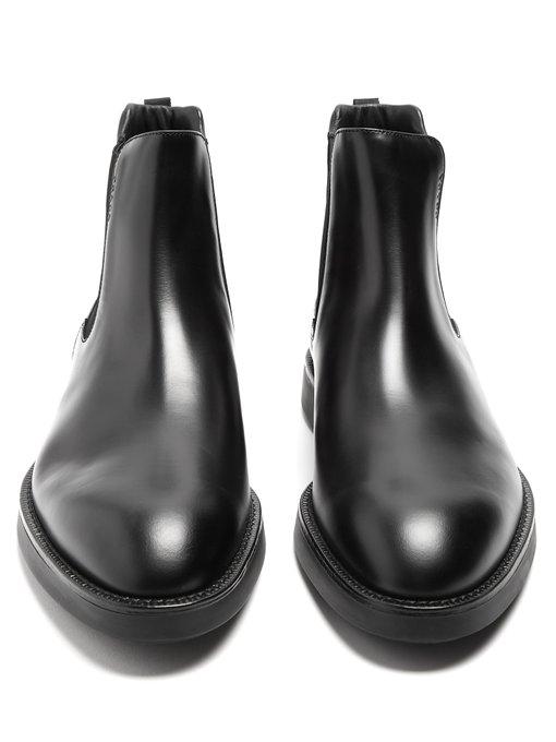 Prada Raised-sole Leather Chelsea Boots In Black | ModeSens