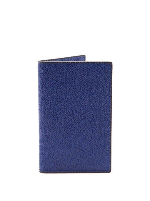 Valextra Bi-fold Leather Cardholder In Blue | ModeSens