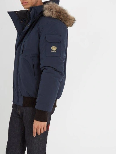 Kanuk Corbeau H/m Fur-trimmed Down Bomber Jacket In Navy | ModeSens