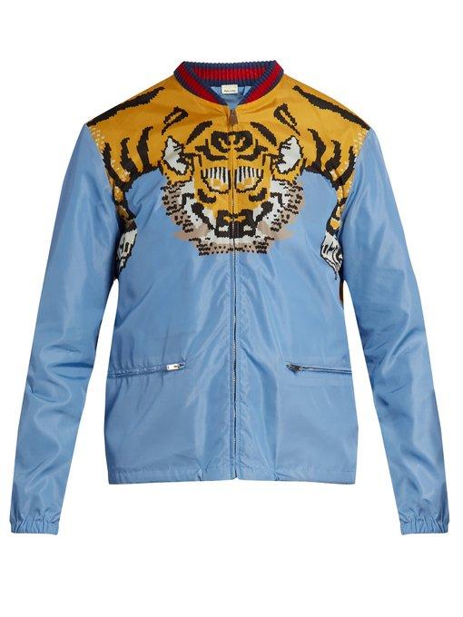 gucci tiger print lightweight jacket