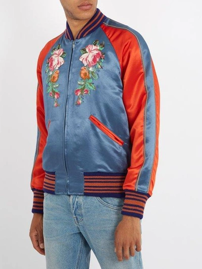 Gucci mens floral jacquard spaniel dog Silk bomber jacket XS/44