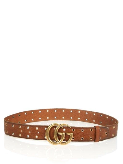 Gucci 4cm Black Embossed Leather Belt In Gold, ModeSens