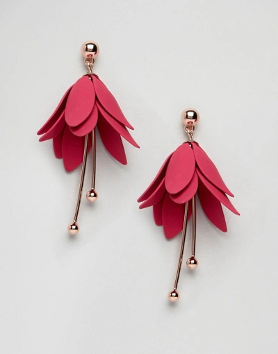 Shop Ted Baker Florela Fuchsia Drop Flower Earrings (+) - Pink