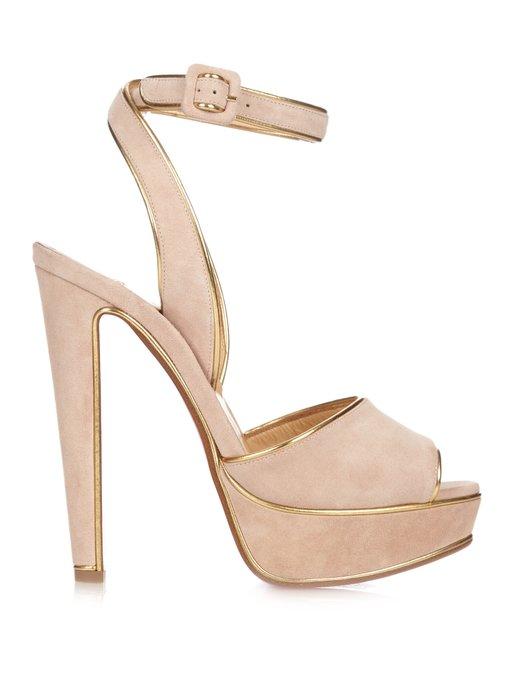 Christian Louboutin Louloudance 140 Suede Platform Sandals In Light ...