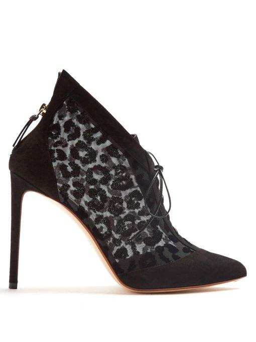 Francesco Russo Leopard-print Velvet-devoré Lace-up Ankle Boots In ...