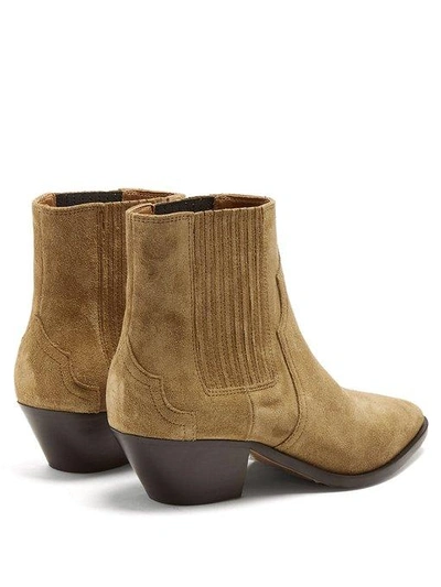 Isabel Marant Derlyn Western Suede Ankle Boots In Light Tan | ModeSens