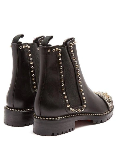 Christian Louboutin Chasse A Clou Studded Cap Toe Chelsea Booties In Black  | ModeSens