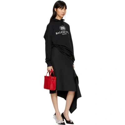 Shop Balenciaga Black Side Godet Skirt In 1000 Black