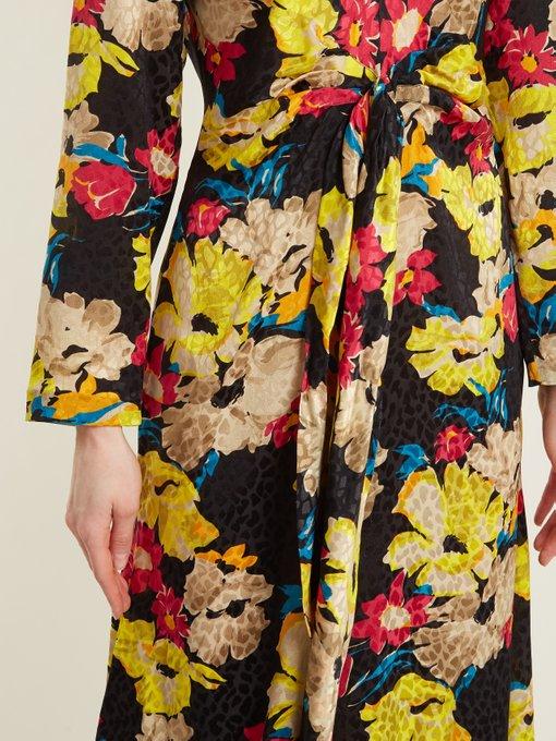 Etro Agogo V-neck Floral-print Silk Midi Dress In Multicoloured Floral ...