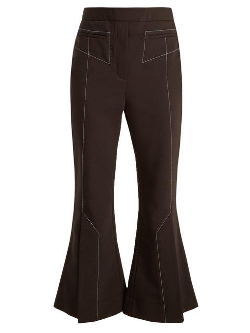 Ellery Align Kick-flare Wool-blend Trousers In Black | ModeSens