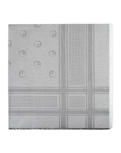 Shop Armani Collezioni Square Scarf In Light Grey