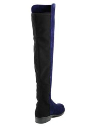 Shop Stuart Weitzman 5050 Leather Over-the-knee Boots In Blue