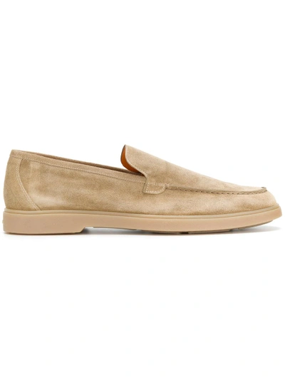 Shop Santoni Classic Loafers - Neutrals In Nude & Neutrals