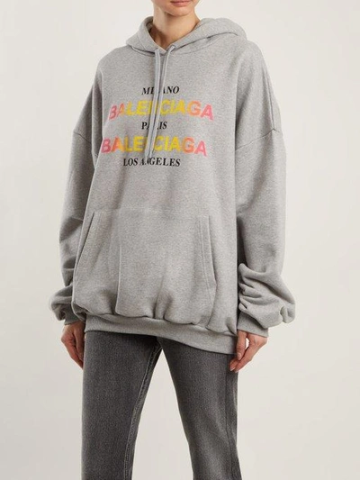 Balenciaga Milano Paris La Oversized Sweatshirt In Heather-grey | ModeSens