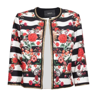 Shop Nissa Elegant Jacket With Floral Print