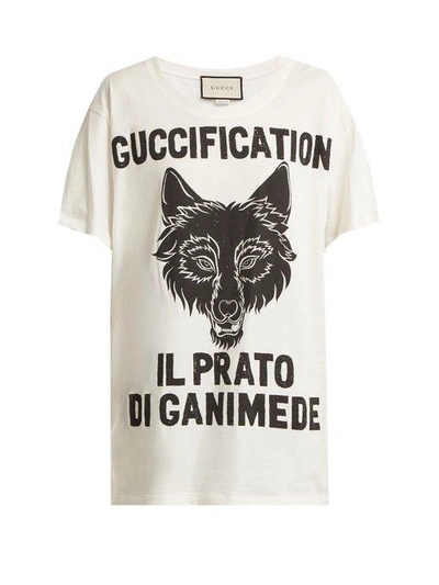 Gucci Fication T-shirt In White Black | ModeSens