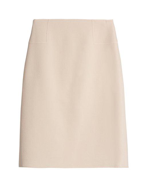 Oscar De La Renta Wool-blend Fitted Pencil Skirt In Light Pink | ModeSens