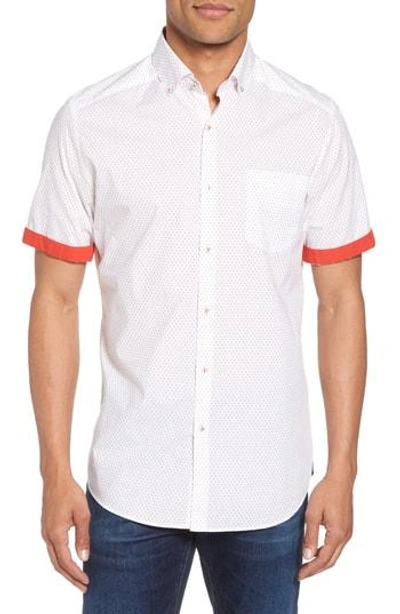 Shop Vilebrequin Dot Print Shirt In Canvas / Red Coral