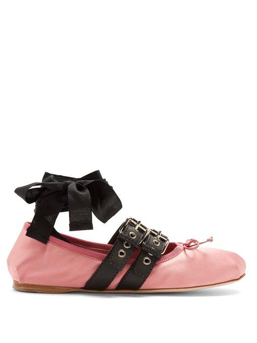 miu miu buckle ballet flats