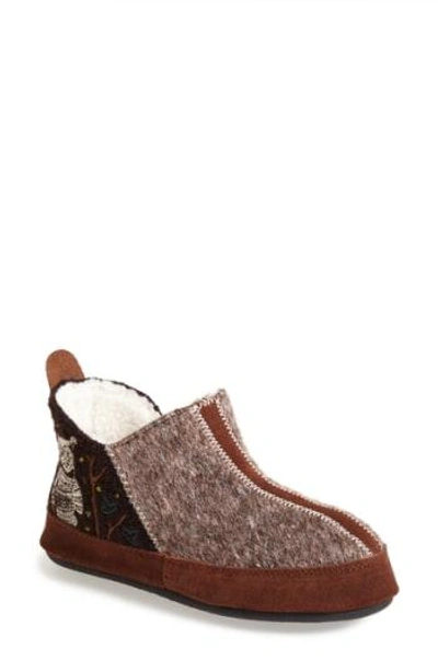 Shop Acorn 'forest' Bootie Slipper In Chocolate