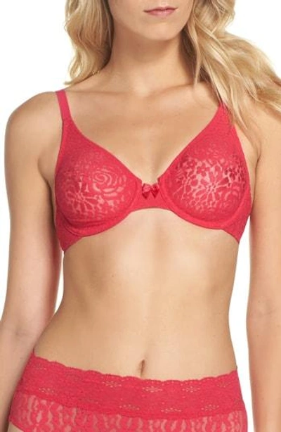 Shop Wacoal 'halo Lace' Convertible Underwire Bra In Love Potion