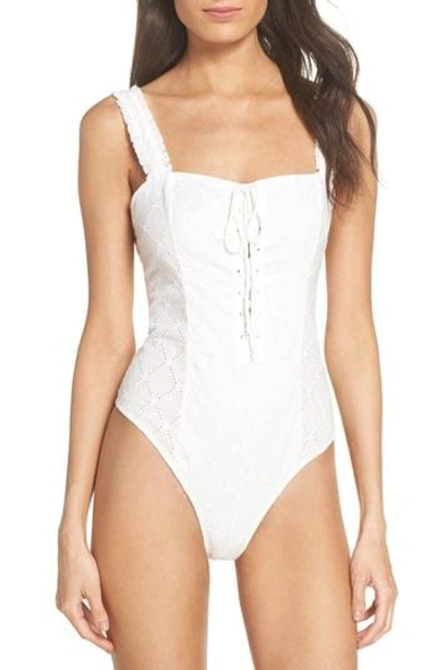Shop Free People Intimately Fp Make Me Up Thong Bodysuit In Ivory