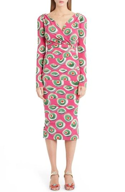 Shop Dolce & Gabbana Cassate Print Silk Blend Dress